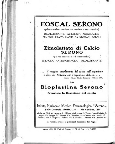 Folia medica periodico trimensile di patologia e clinica medica