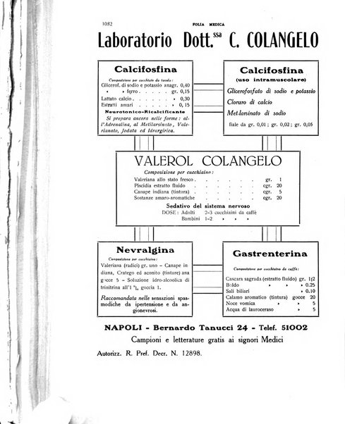 Folia medica periodico trimensile di patologia e clinica medica