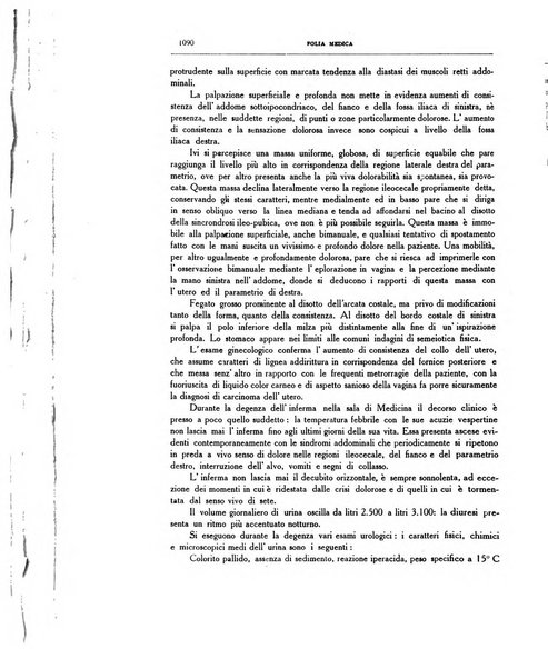 Folia medica periodico trimensile di patologia e clinica medica