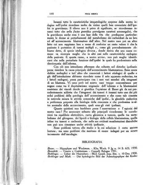 Folia medica periodico trimensile di patologia e clinica medica