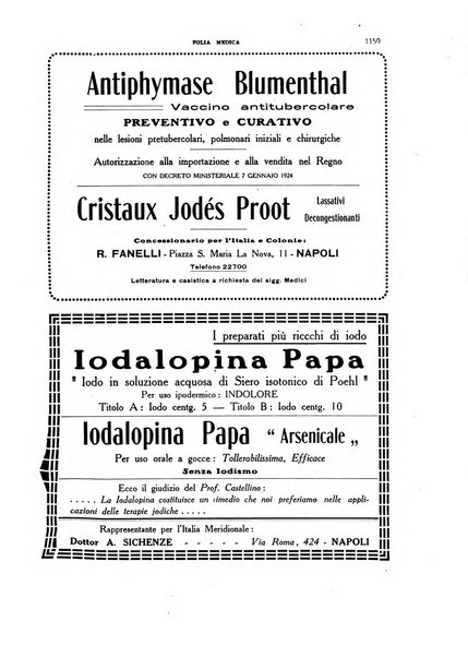 Folia medica periodico trimensile di patologia e clinica medica