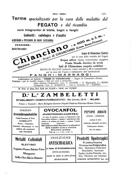 Folia medica periodico trimensile di patologia e clinica medica