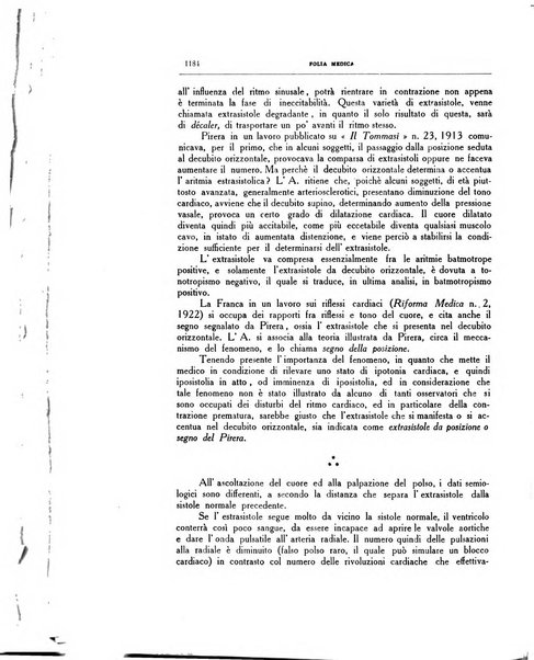 Folia medica periodico trimensile di patologia e clinica medica