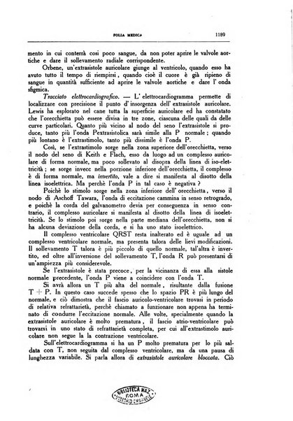 Folia medica periodico trimensile di patologia e clinica medica