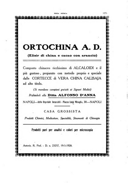 Folia medica periodico trimensile di patologia e clinica medica