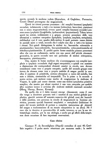 Folia medica periodico trimensile di patologia e clinica medica