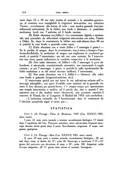 Folia medica periodico trimensile di patologia e clinica medica