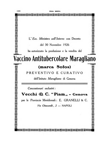 Folia medica periodico trimensile di patologia e clinica medica