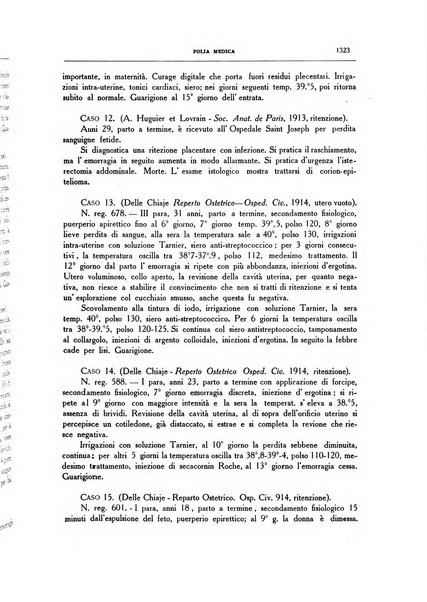 Folia medica periodico trimensile di patologia e clinica medica