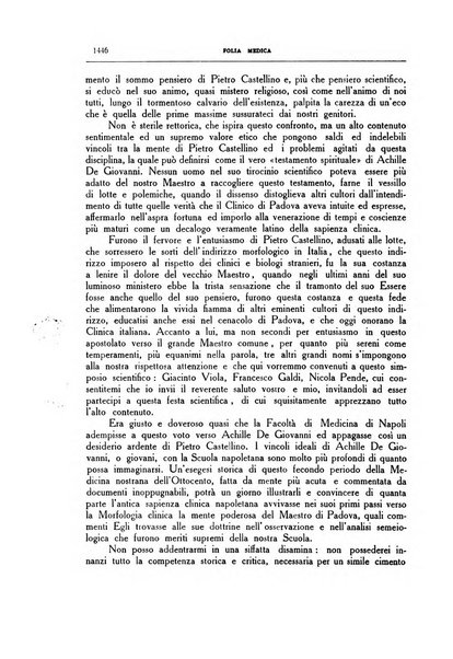 Folia medica periodico trimensile di patologia e clinica medica