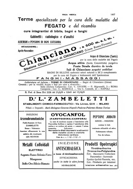 Folia medica periodico trimensile di patologia e clinica medica