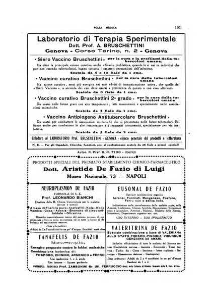 Folia medica periodico trimensile di patologia e clinica medica