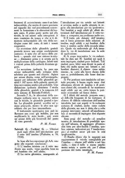 Folia medica periodico trimensile di patologia e clinica medica