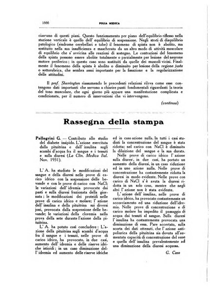 Folia medica periodico trimensile di patologia e clinica medica