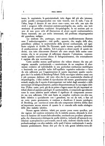 Folia medica periodico trimensile di patologia e clinica medica