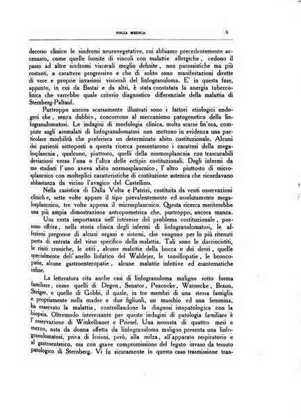 Folia medica periodico trimensile di patologia e clinica medica