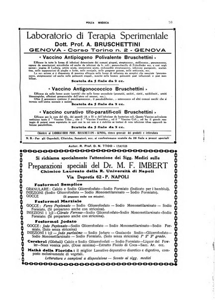 Folia medica periodico trimensile di patologia e clinica medica