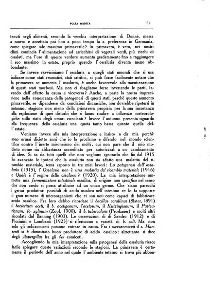 Folia medica periodico trimensile di patologia e clinica medica