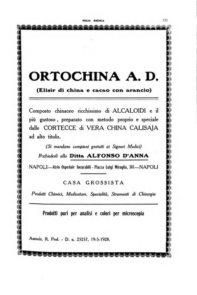 Folia medica periodico trimensile di patologia e clinica medica