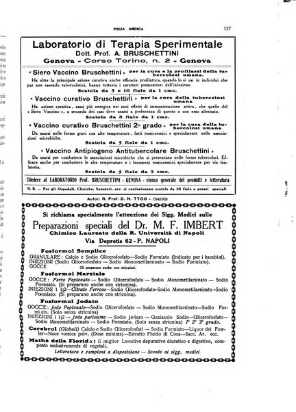 Folia medica periodico trimensile di patologia e clinica medica