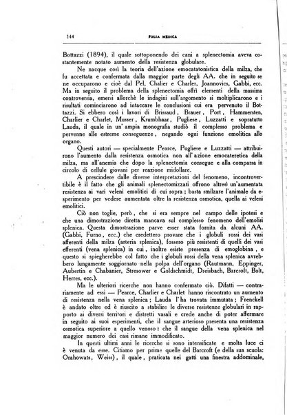 Folia medica periodico trimensile di patologia e clinica medica