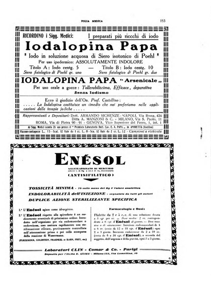 Folia medica periodico trimensile di patologia e clinica medica