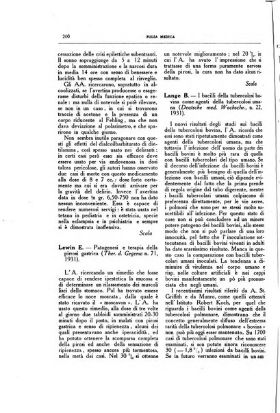 Folia medica periodico trimensile di patologia e clinica medica