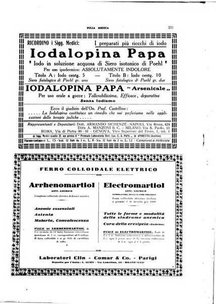 Folia medica periodico trimensile di patologia e clinica medica