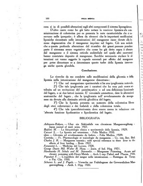 Folia medica periodico trimensile di patologia e clinica medica