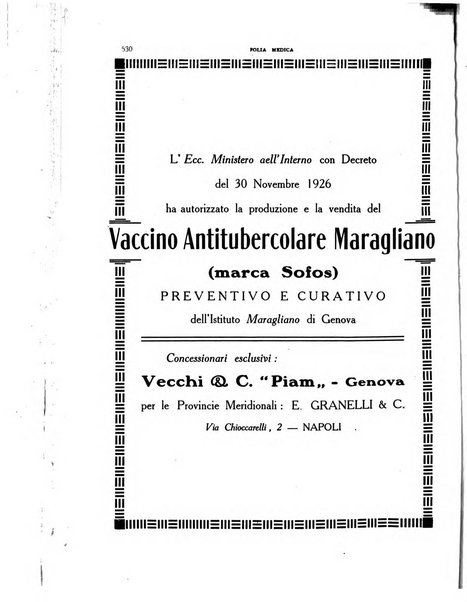 Folia medica periodico trimensile di patologia e clinica medica