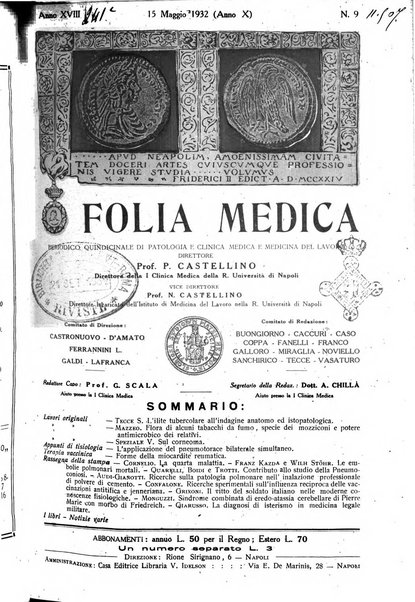 Folia medica periodico trimensile di patologia e clinica medica