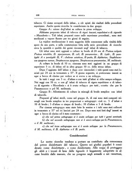 Folia medica periodico trimensile di patologia e clinica medica