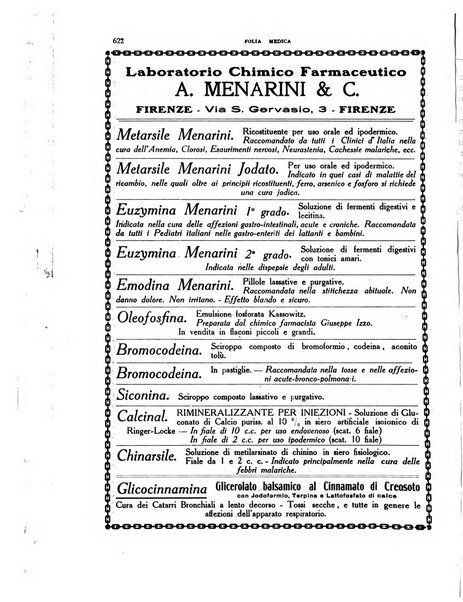 Folia medica periodico trimensile di patologia e clinica medica