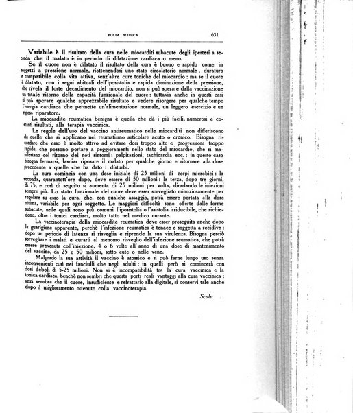 Folia medica periodico trimensile di patologia e clinica medica