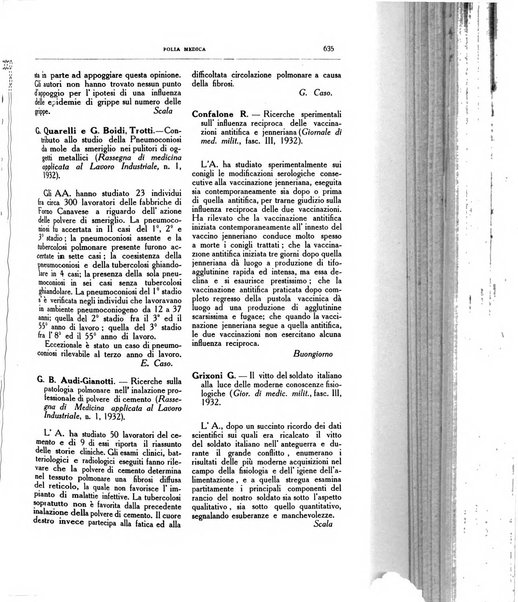 Folia medica periodico trimensile di patologia e clinica medica