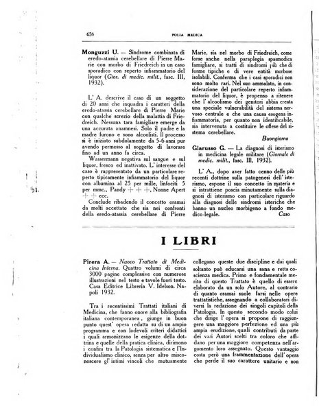 Folia medica periodico trimensile di patologia e clinica medica