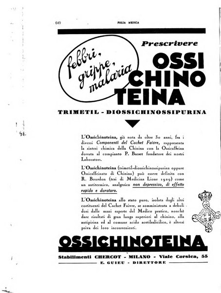 Folia medica periodico trimensile di patologia e clinica medica