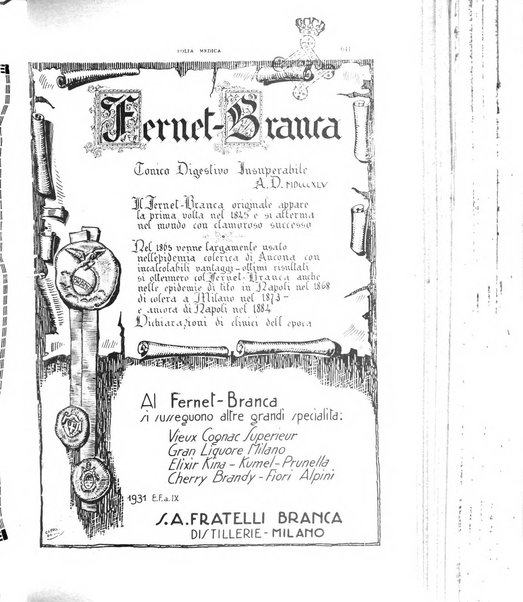 Folia medica periodico trimensile di patologia e clinica medica