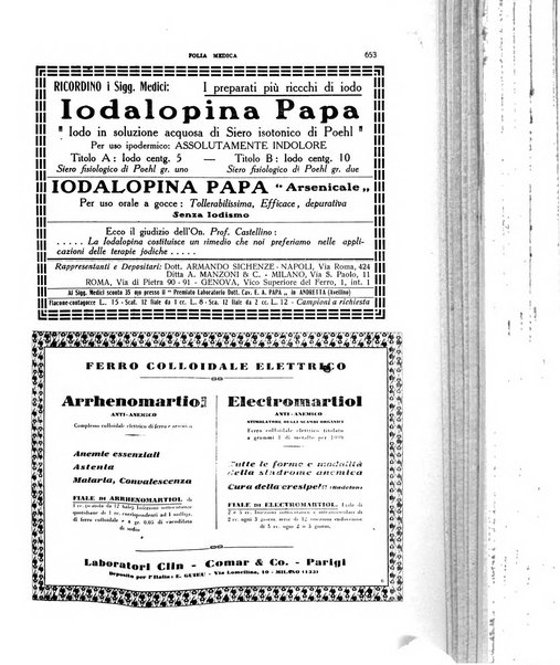 Folia medica periodico trimensile di patologia e clinica medica