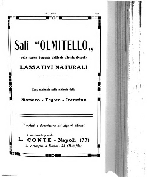 Folia medica periodico trimensile di patologia e clinica medica