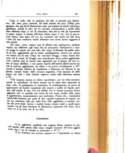 Folia medica periodico trimensile di patologia e clinica medica