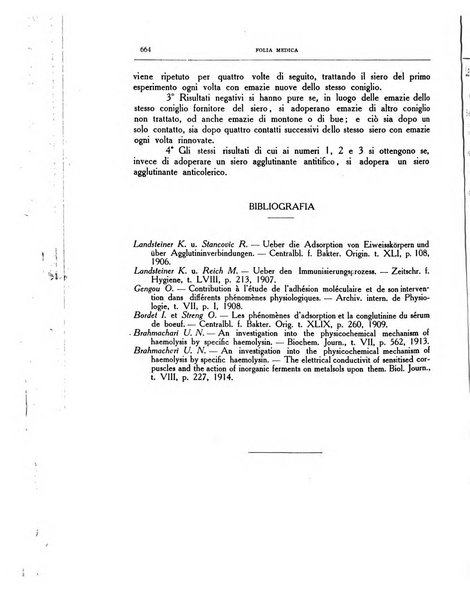 Folia medica periodico trimensile di patologia e clinica medica