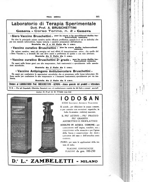 Folia medica periodico trimensile di patologia e clinica medica