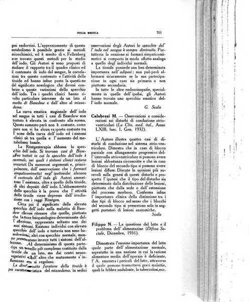 Folia medica periodico trimensile di patologia e clinica medica