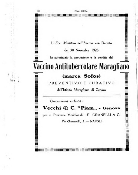 Folia medica periodico trimensile di patologia e clinica medica