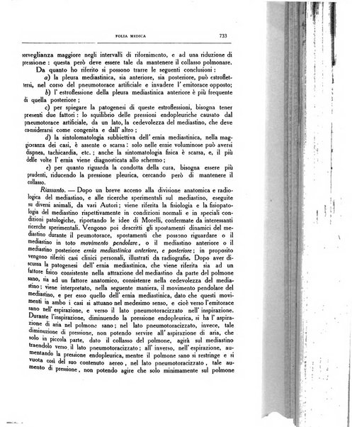 Folia medica periodico trimensile di patologia e clinica medica