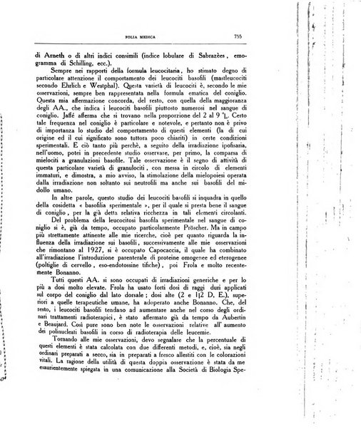 Folia medica periodico trimensile di patologia e clinica medica