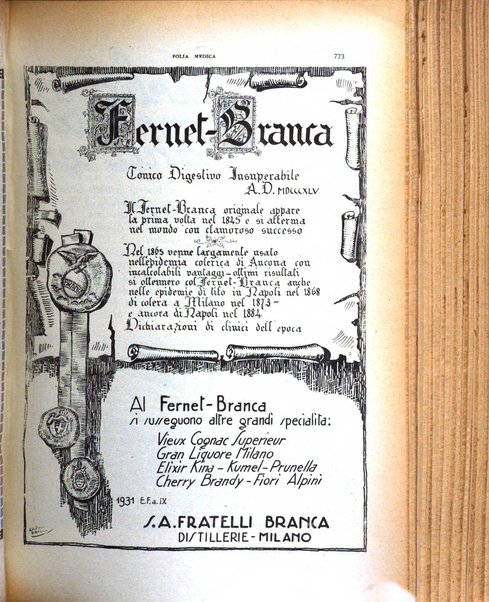 Folia medica periodico trimensile di patologia e clinica medica