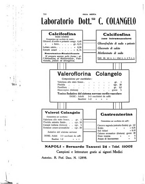 Folia medica periodico trimensile di patologia e clinica medica