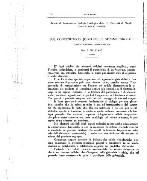 Folia medica periodico trimensile di patologia e clinica medica